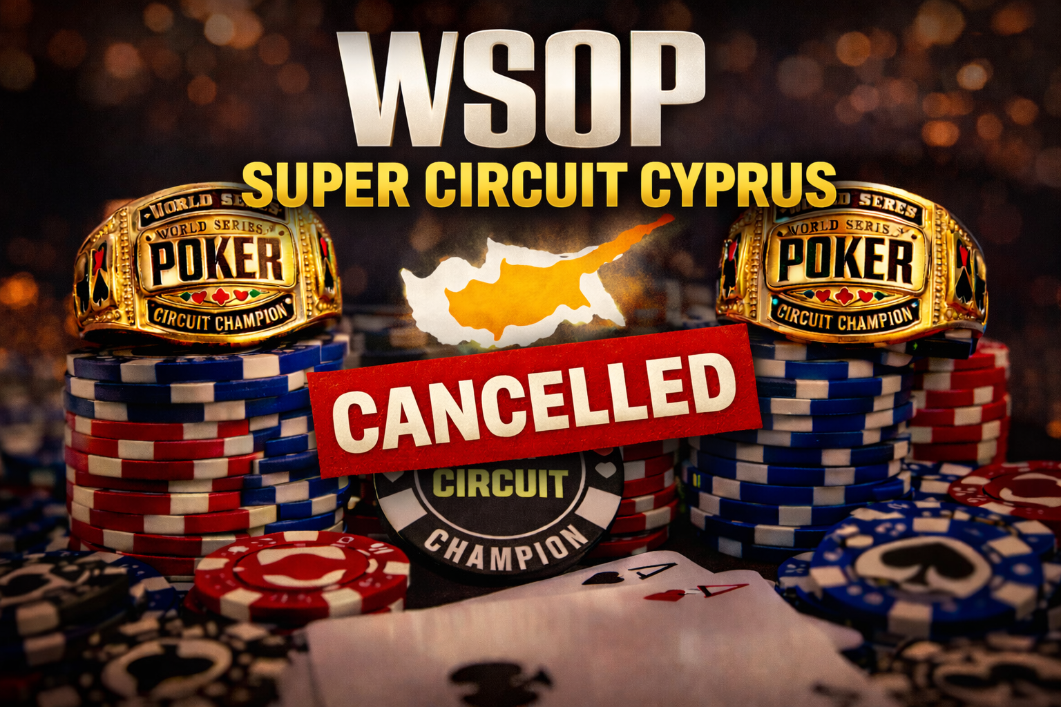 WSOP Super Circuit Cyprus מבוטל: אי־הוודאות באזור משפיעה גם על הפוקר